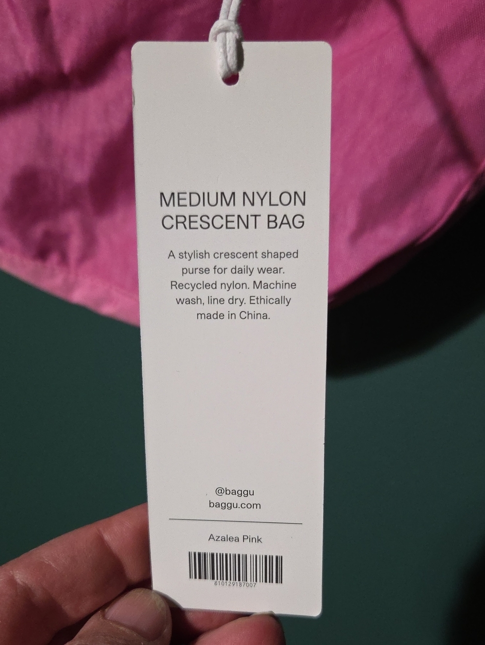 BAGGU Medium Nylon Crescent - Azalea Pink NWT - Picture 4 of 4